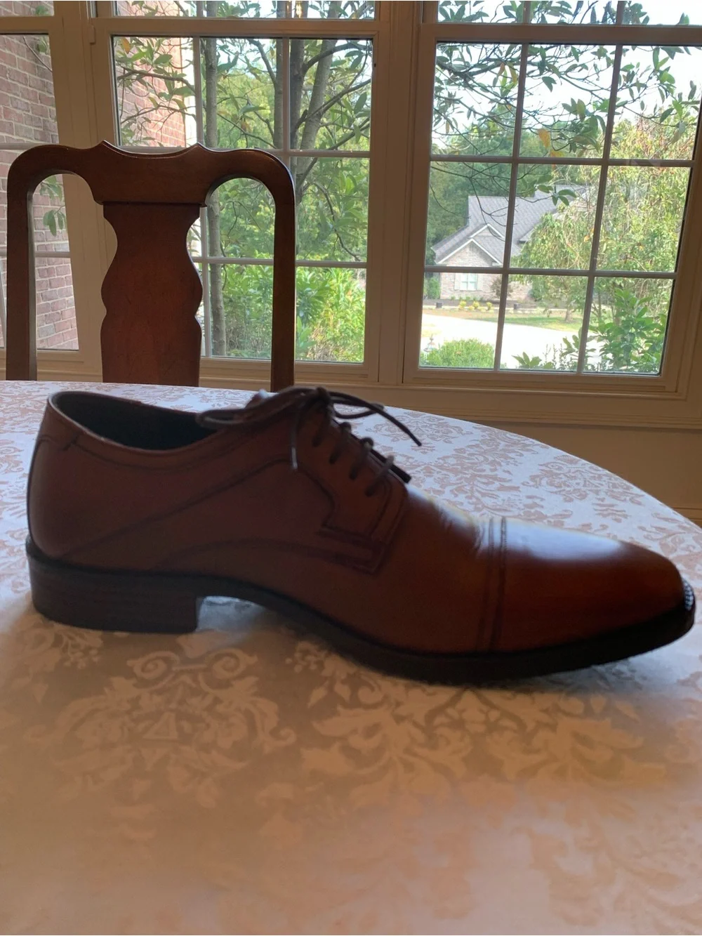 Johnston & Murphy Men's Brown Leather Cap-Toe Derbys